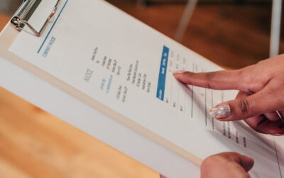 Invoice on a clipboard