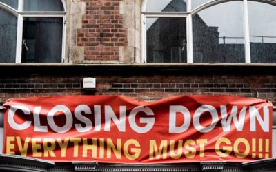 Banner saying "Closing Down Everything Must Go"