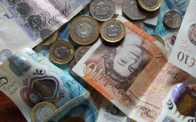 Pound coins and notes