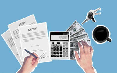 Graphic of calculator, money and bills