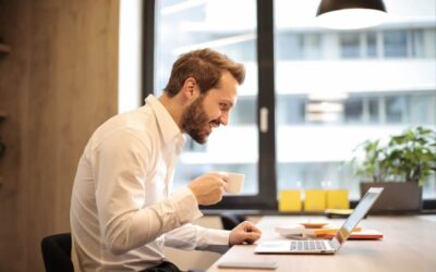Man working at laptop