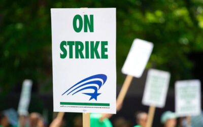 Strike banners