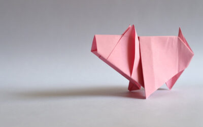 Origami Percy Pig