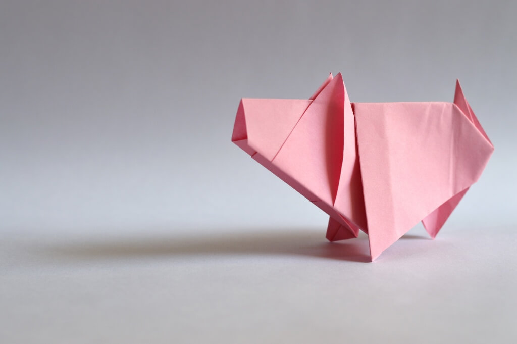 Origami Percy Pig