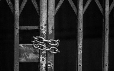 Bars locked shut with a chain