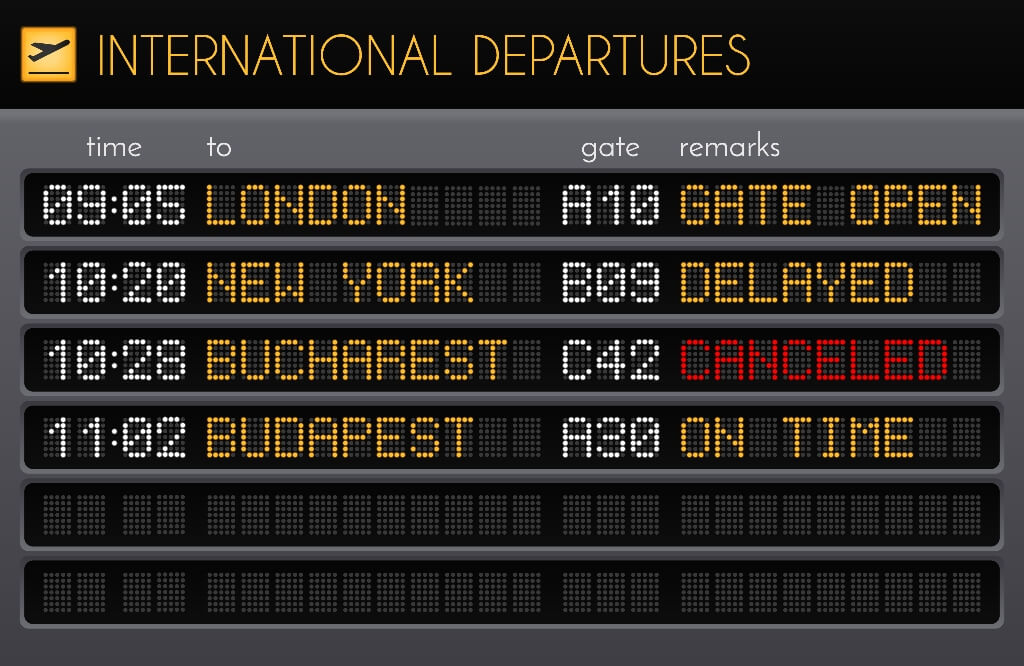 Departures Board - Bankruptcy Tourism